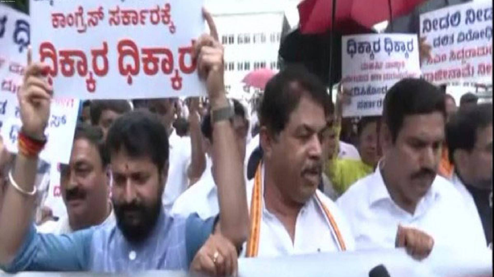 Karnataka BJP protests alleged Valmiki scam in Vidhan Soudha, Congress hits back say no scam